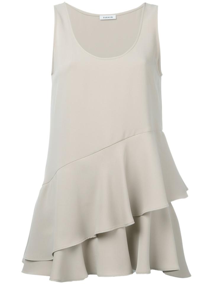 P.a.r.o.s.h. Layered Ruffled Tank - Nude & Neutrals