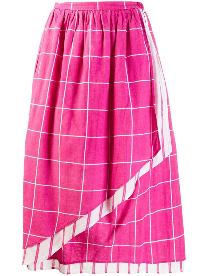 Lanvin Vintage Checked Layered Skirt - Pink