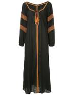 The Upside Embroidered Split Neck Maxi Dress - Black
