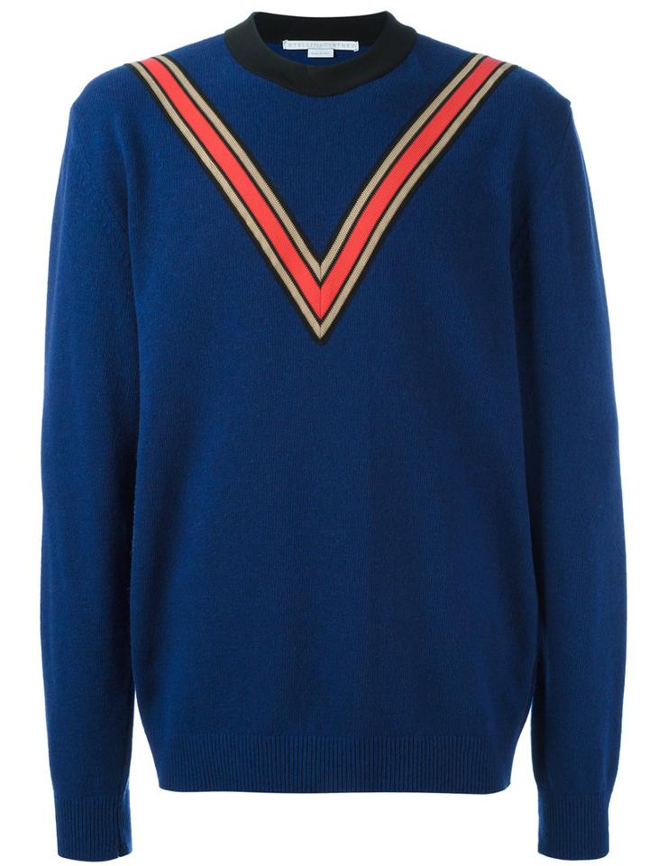 Stella Mccartney V-intarsia Jumper, Men's, Size: Small, Blue, Cashmere/wool/polypropylene
