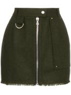 Beau Souci Zip Front Fitted Mini Skirt - Green