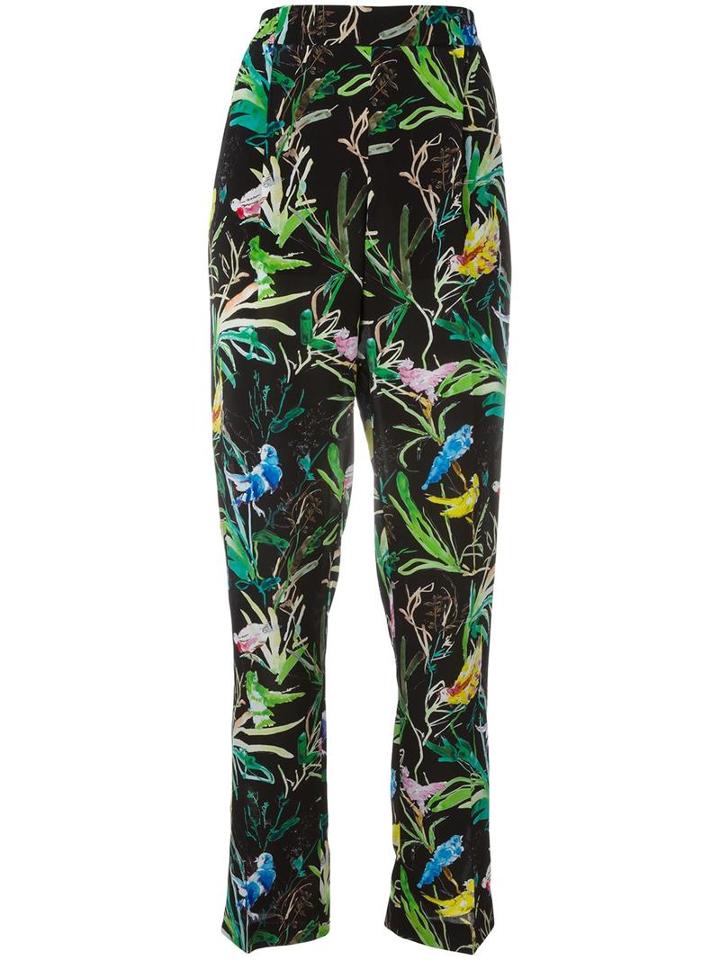 No21 Botanical Print Trousers, Women's, Size: 40, Black, Silk