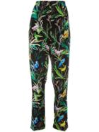 No21 Botanical Print Trousers, Women's, Size: 40, Black, Silk