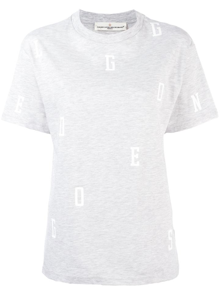 Golden Goose Deluxe Brand Printed Letter T-shirt - Grey