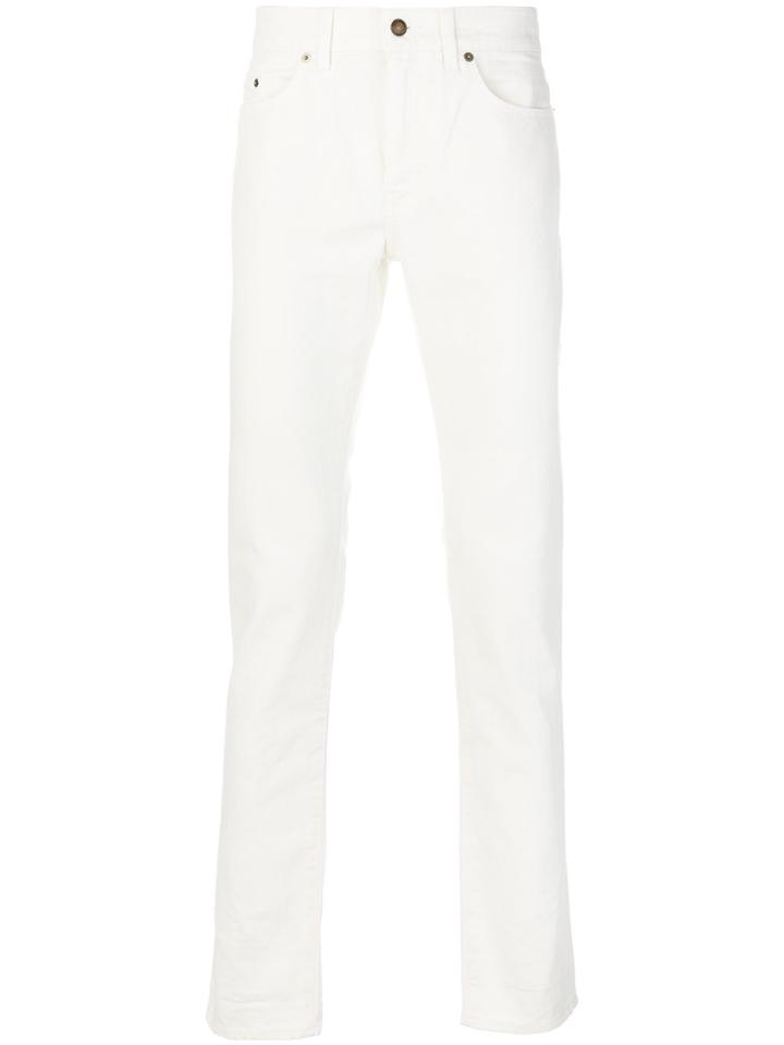 Saint Laurent Low Rise Skinny Jeans - White