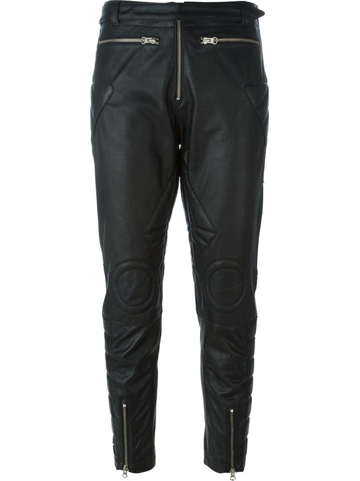 Mm6 Maison Margiela Cropped Leather Trousers