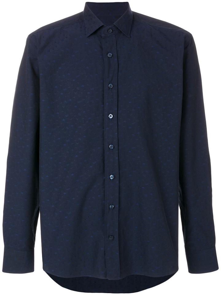 Etro Embroidered Micro Paisley Shirt - Blue