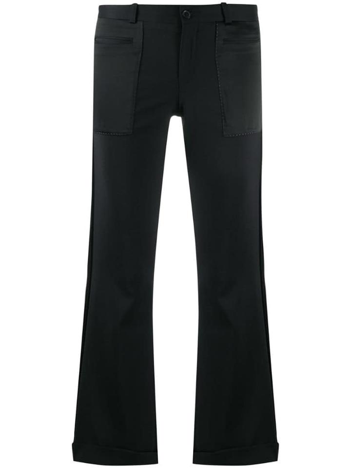Each X Other Cropped Kick Flare Trousers - Black
