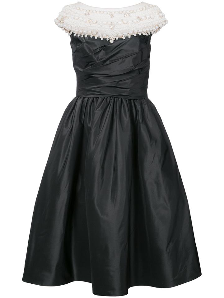 Marchesa Faux Pearl-embellished Dress - Black