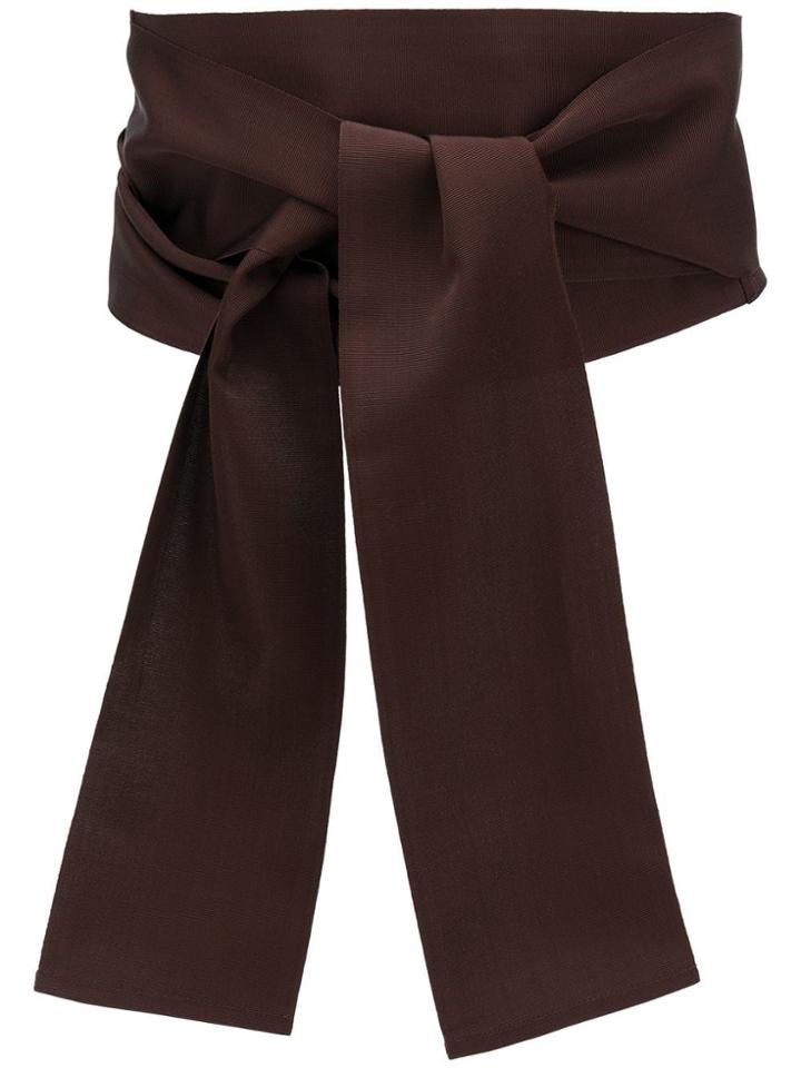 Sara Roka Velvet Obi Belt - Brown