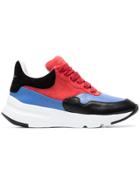 Alexander Mcqueen Multi-coloured Runner Leather And Suede Sneakers -