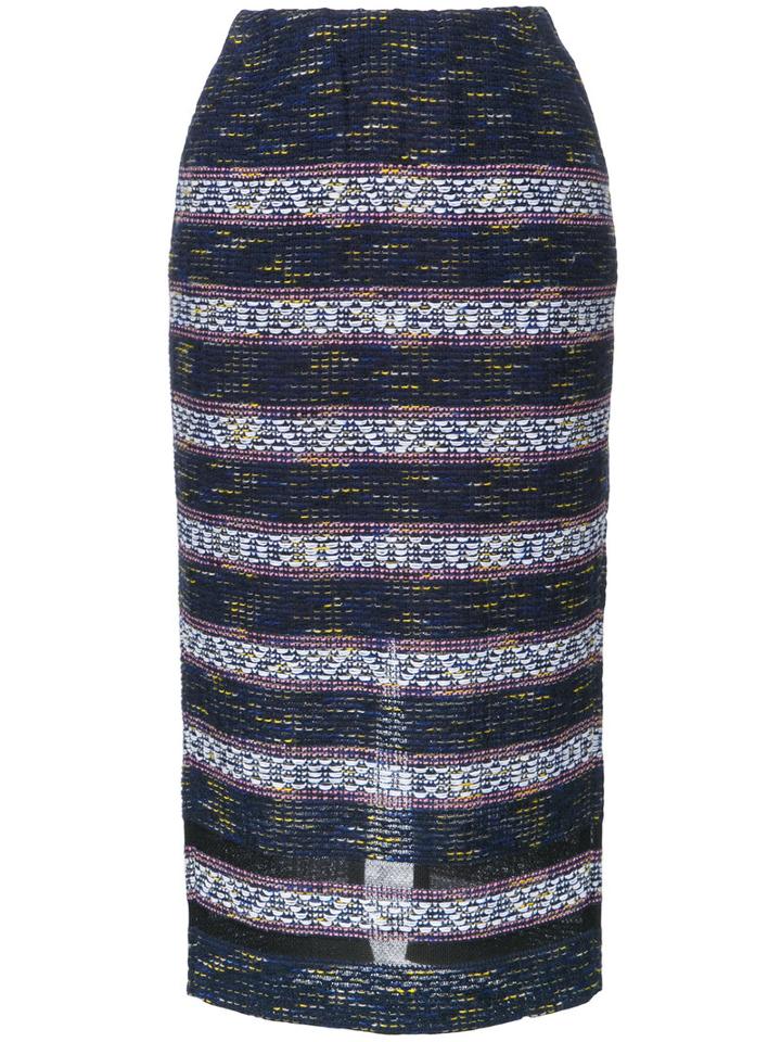 Coohem - Sheer Detail Tweed Skirt - Women - Cotton/acrylic/nylon/paper Yarn - 36, Blue, Cotton/acrylic/nylon/paper Yarn