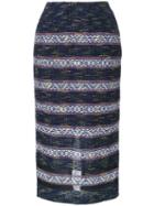 Coohem - Sheer Detail Tweed Skirt - Women - Cotton/acrylic/nylon/paper Yarn - 36, Blue, Cotton/acrylic/nylon/paper Yarn