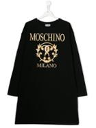 Moschino Kids Teen Roman Print Dress - Black