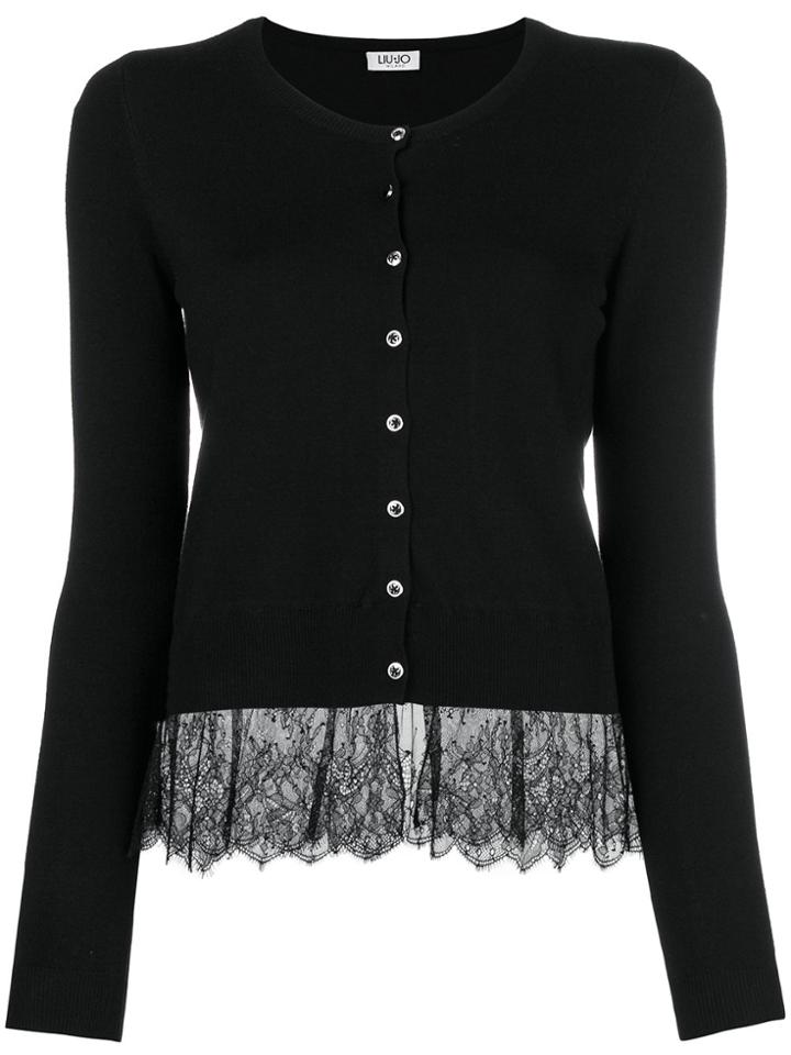 Liu Jo Lace Hem Cardigan - Black
