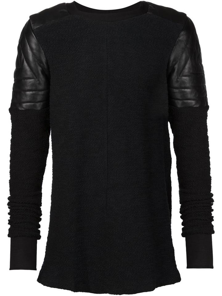 Ada + Nik Leather Shoulder-patch Sweater
