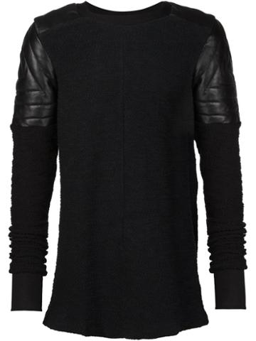Ada + Nik Leather Shoulder-patch Sweater