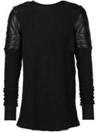 Ada + Nik Leather Shoulder-patch Sweater