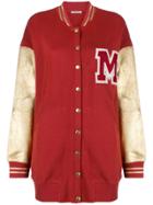 Mes Demoiselles Knitted Varsity Jacket - Red