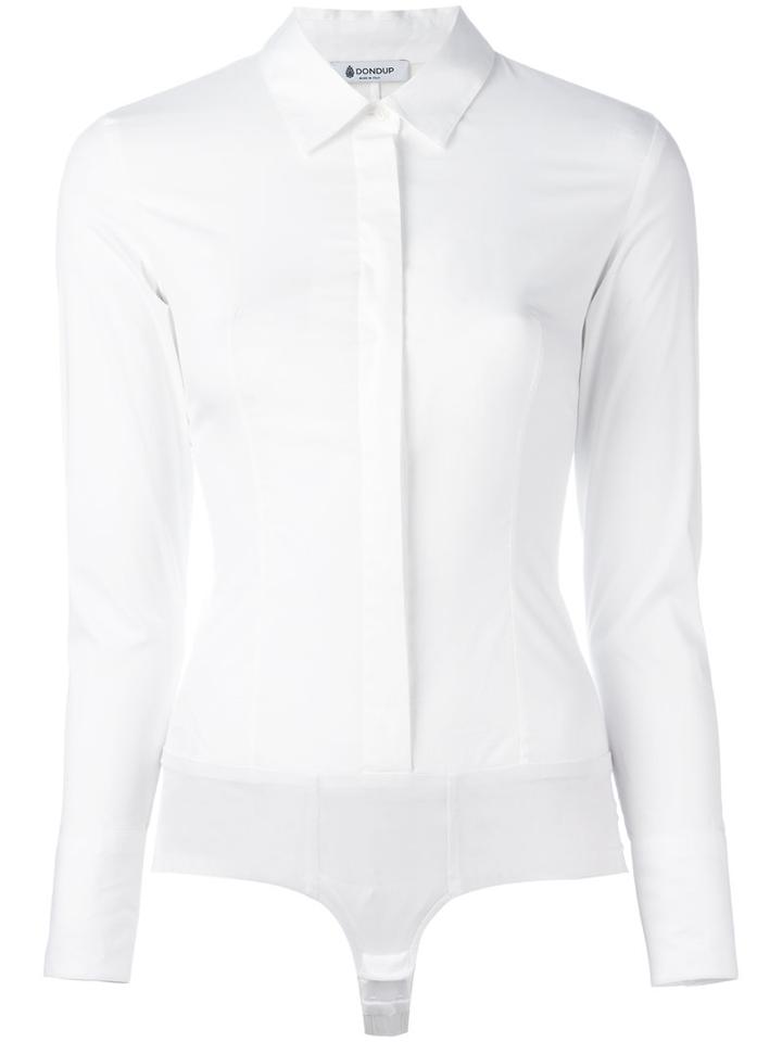 Dondup Shirt Bodysuit, Women's, Size: 44, White, Cotton/spandex/elastane