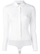 Dondup Shirt Bodysuit, Women's, Size: 44, White, Cotton/spandex/elastane