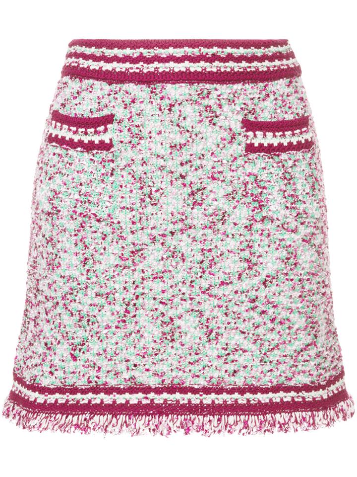 M Missoni Patterned Contrast Trim Mini Skirt - Red