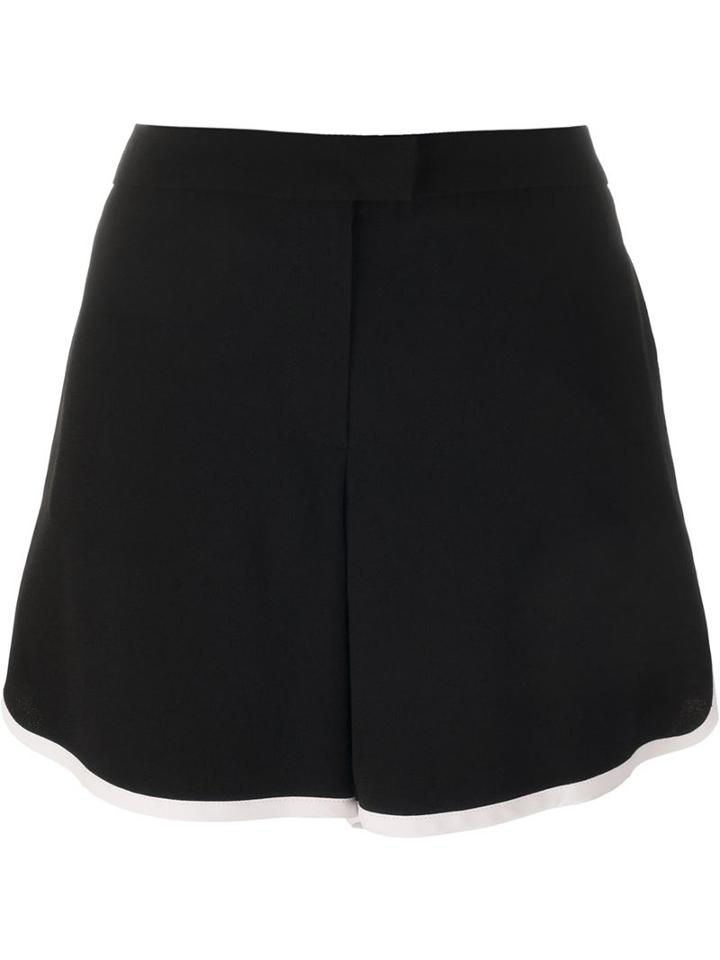 Iceberg Contrast Trim Wide Leg Short Shorts, Women's, Size: 40, Black, Acetate/viscose
