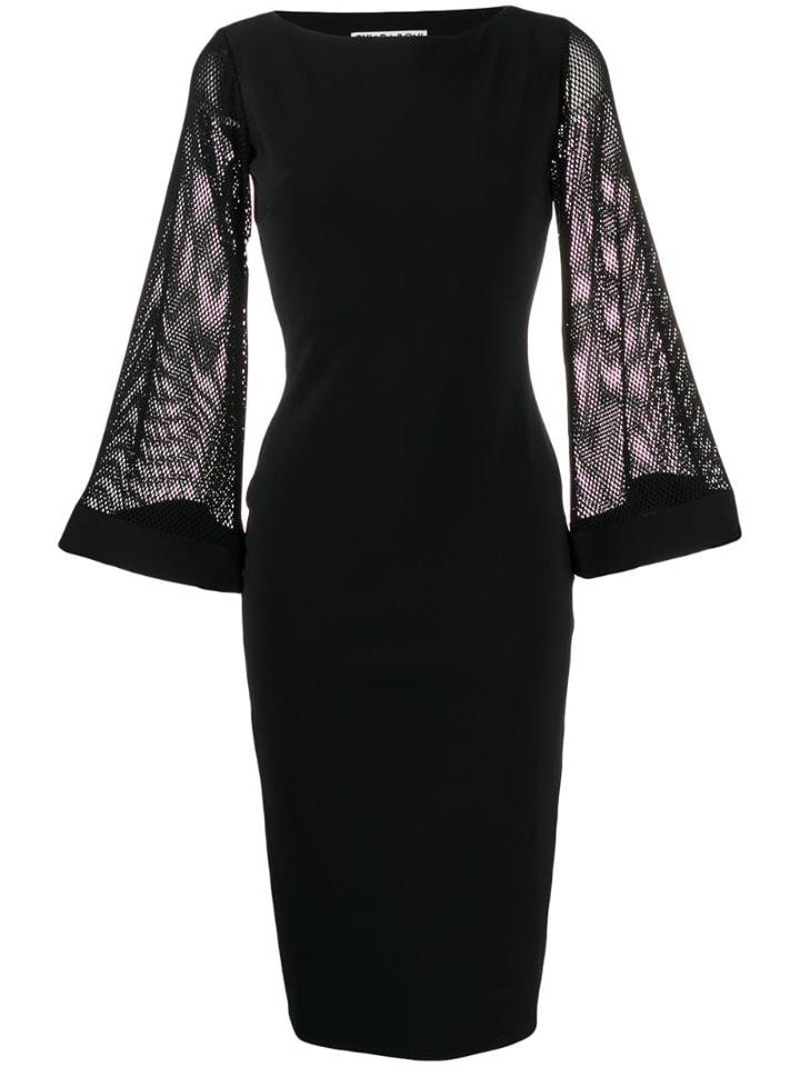 Le Petite Robe Di Chiara Boni Mesh-sleeve Midi Dress - Black