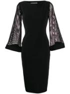 Le Petite Robe Di Chiara Boni Mesh-sleeve Midi Dress - Black