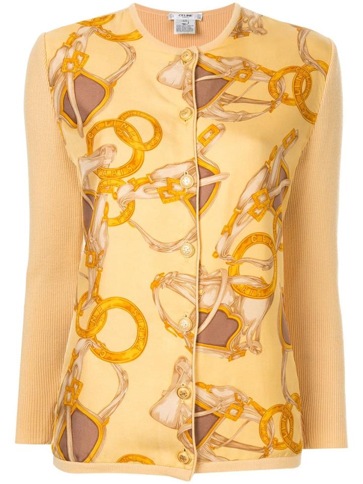 Céline Vintage Long Sleeve Knit Cardigan - Yellow