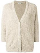 Brunello Cucinelli Tweed Cardigan, Women's, Size: Large, Nude/neutrals, Cotton/polyamide
