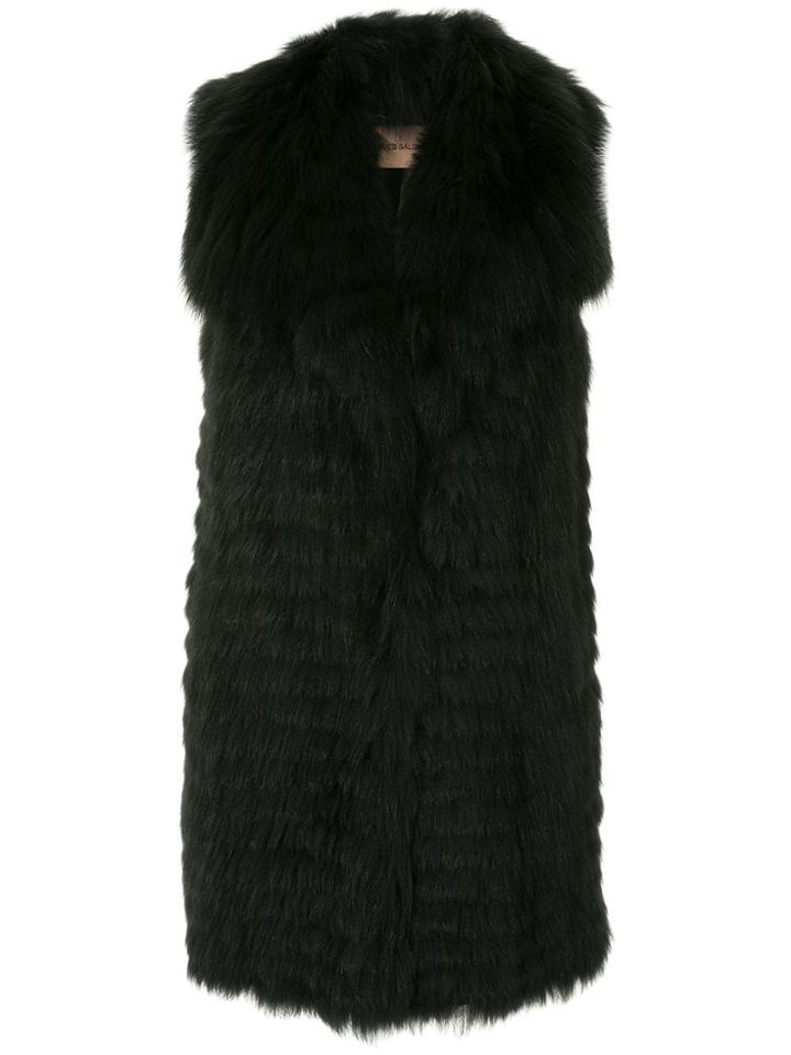 Yves Salomon Long Fur Gilet - Black