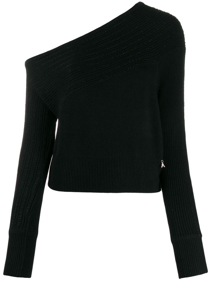 Patrizia Pepe Bead-embellished Off-shoulder Jumper - Black
