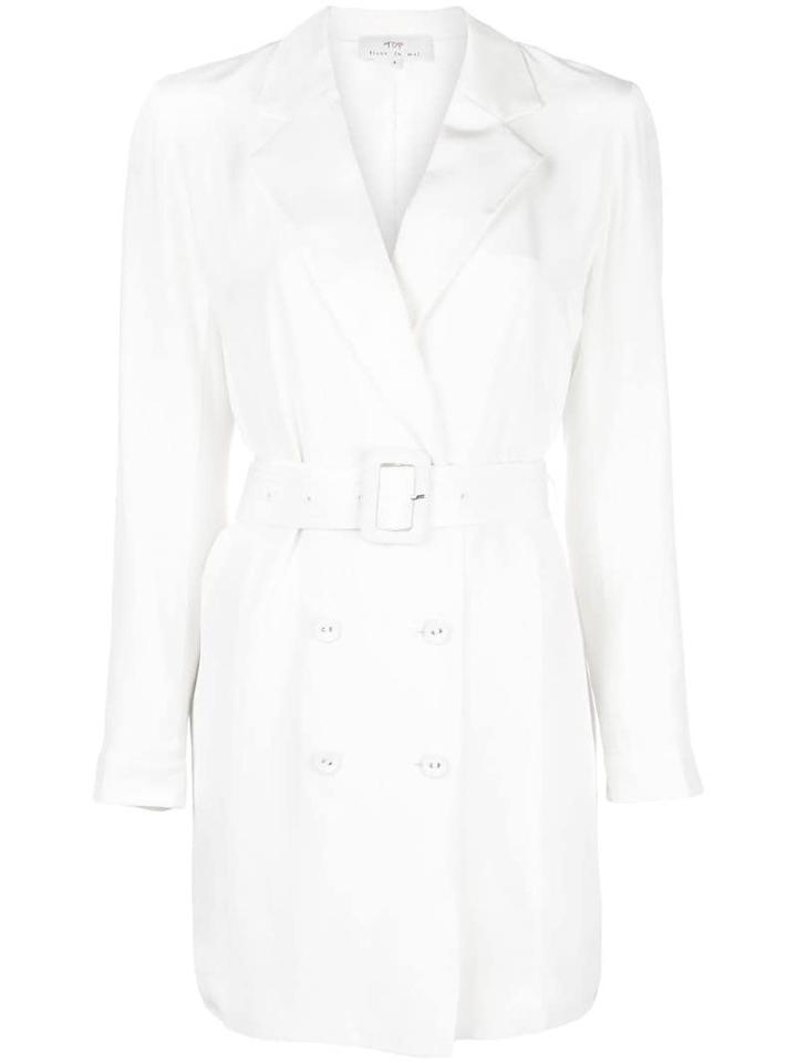 Fleur Du Mal Belted Blazer Dress - White