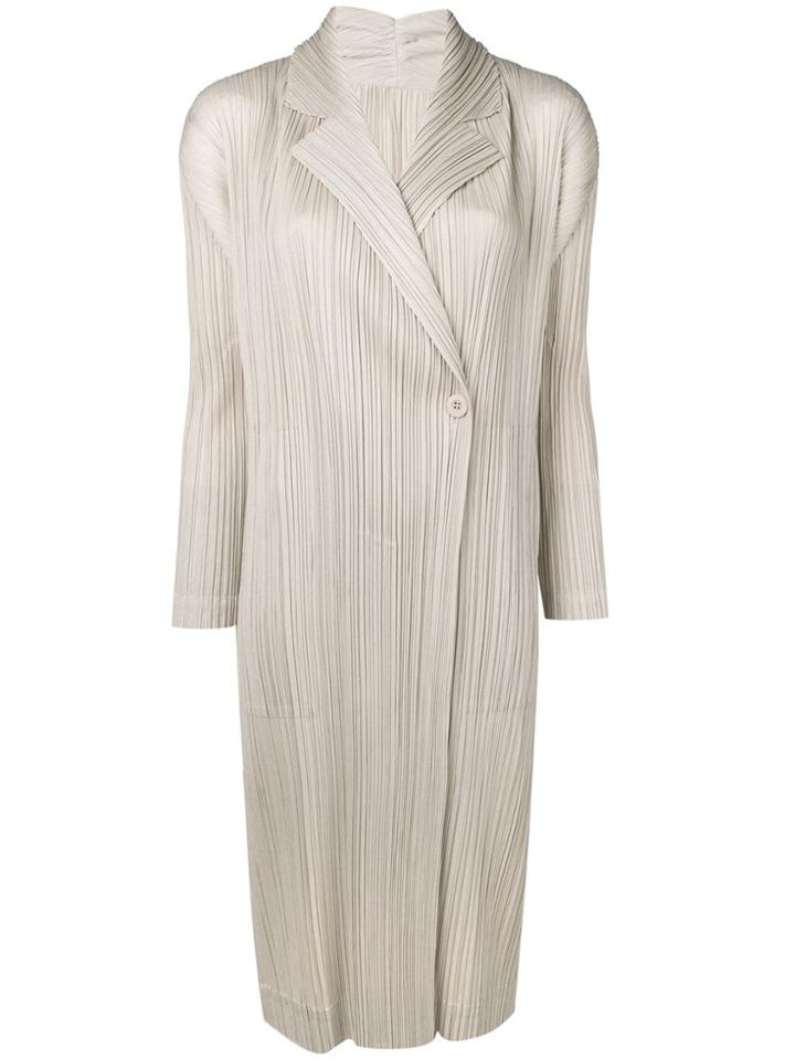 Pleats Please By Issey Miyake Lightweight Beige Coat - Neutrals