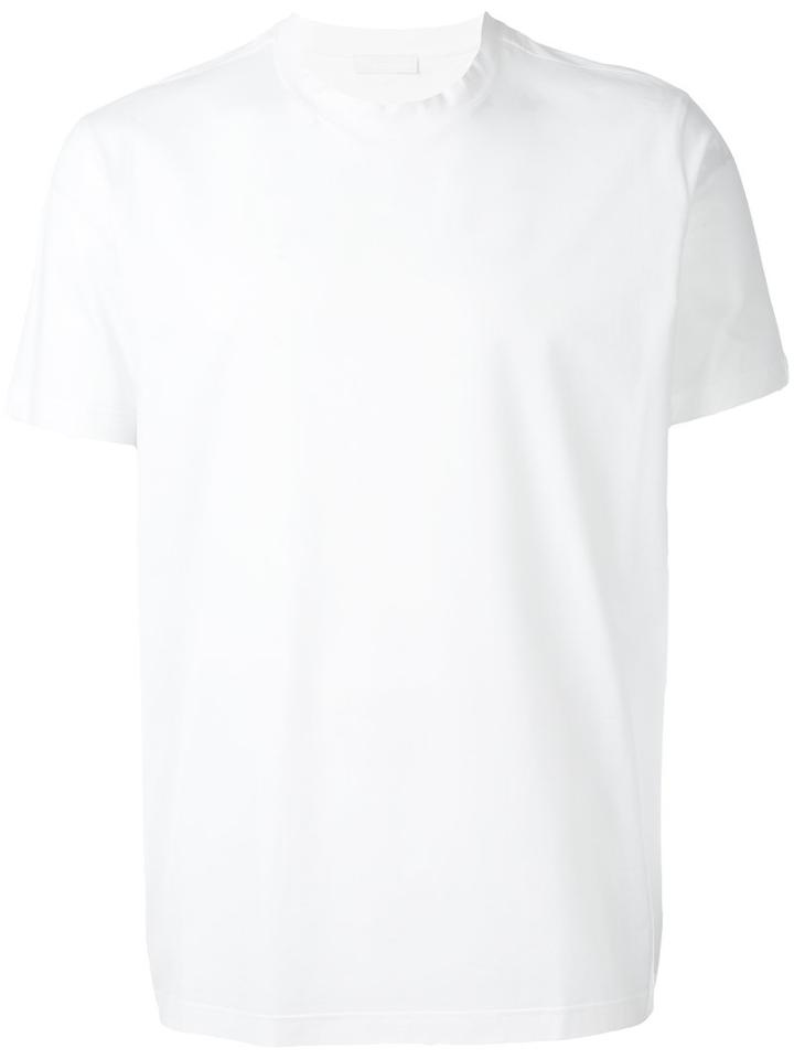 Prada Contrast Stripe T-shirt, Men's, Size: Large, White, Cotton/spandex/elastane
