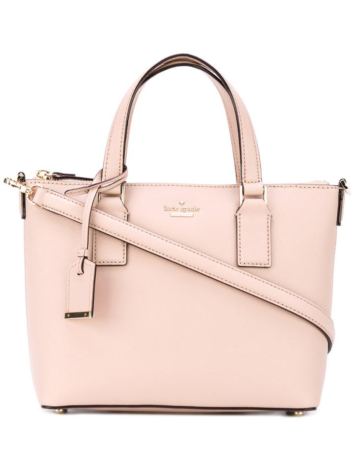 Kate Spade - Double Strap Tote - Women - Calf Leather/polyester - One Size, Pink/purple, Calf Leather/polyester
