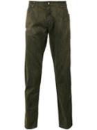 Tom Rebl Striped Detail Tapered Jeans, Men's, Size: 36, Green, Cotton/spandex/elastane