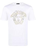 Versace Embellished Medusa Logo T-shirt - White