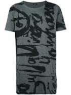 Diesel Front Print T-shirt, Men's, Size: Large, Grey, Cotton