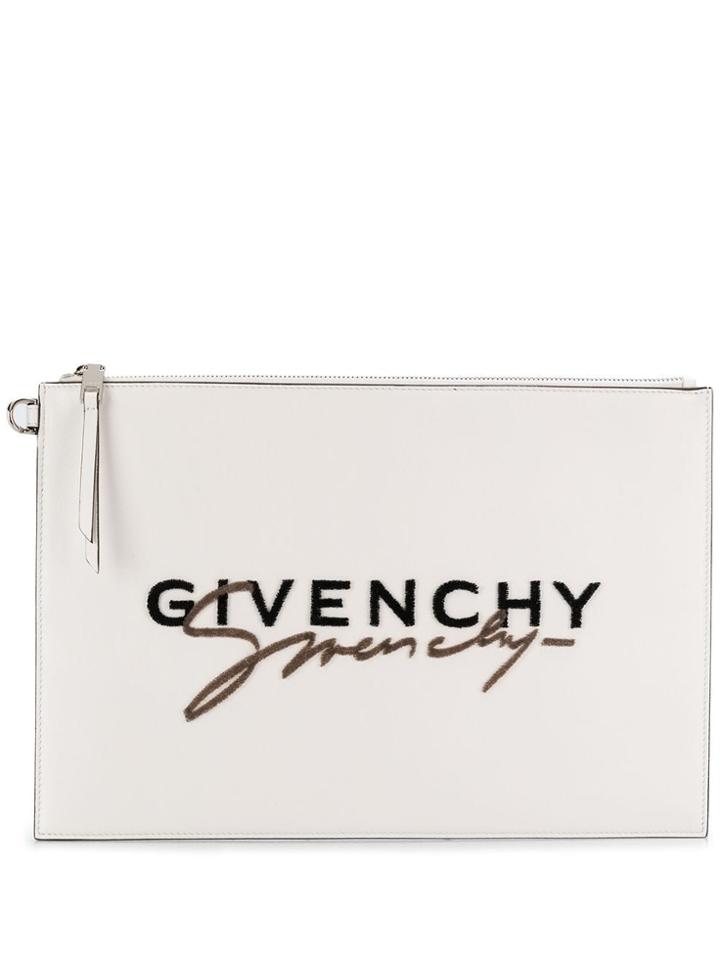 Givenchy Signature Logo Clutch - White