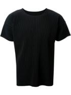 Homme Plissé Issey Miyake Pleated T-shirt, Men's, Size: 4, Black, Polyester