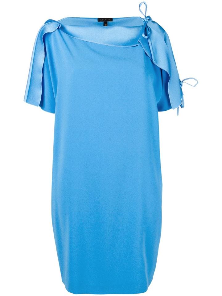 Escada Tie Shoulder Detail Dress - Blue