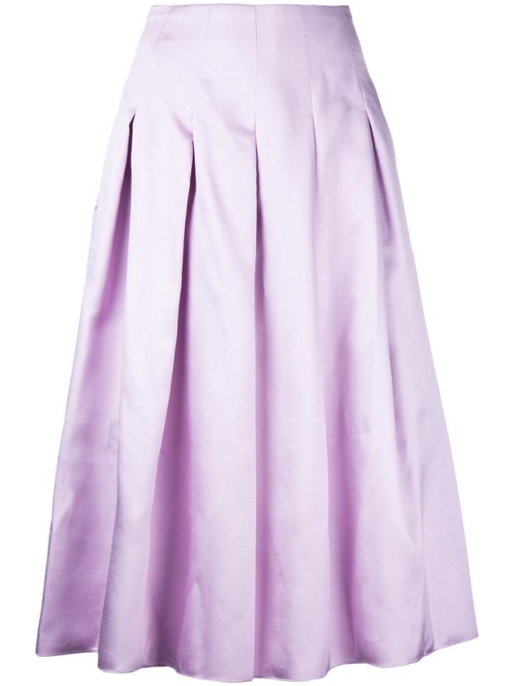 Bambah Pleated Midi Skirt - Pink & Purple