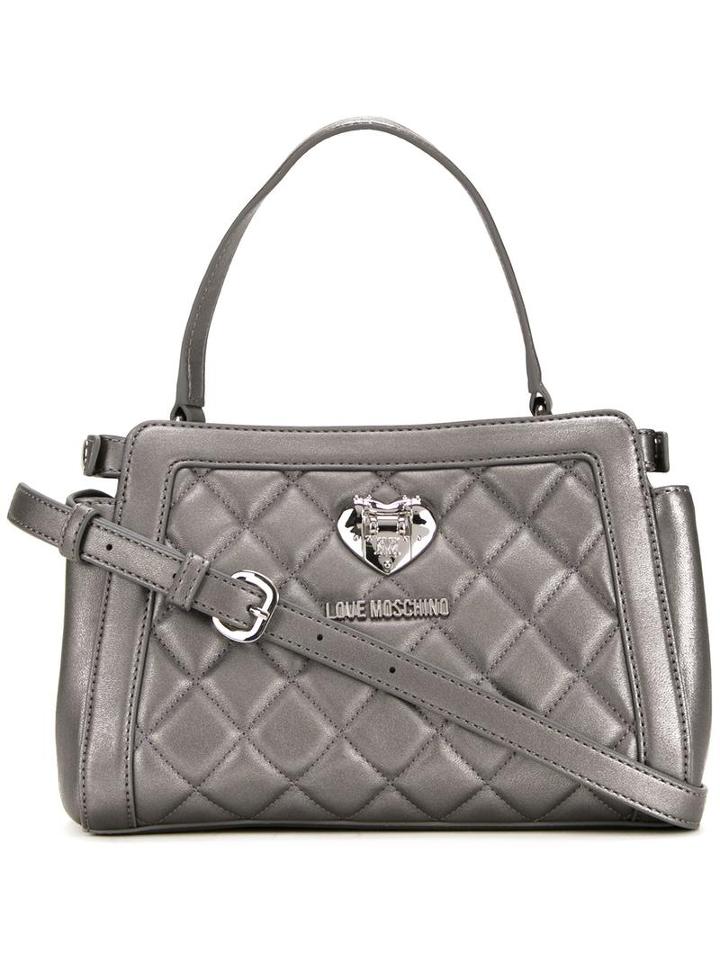Love Moschino Small Quilted Tote, Women's, Grey