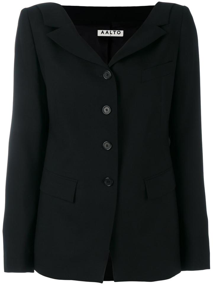 Aalto - Buttoned Jacket - Women - Spandex/elastane/viscose/virgin Wool - 38, Women's, Black, Spandex/elastane/viscose/virgin Wool