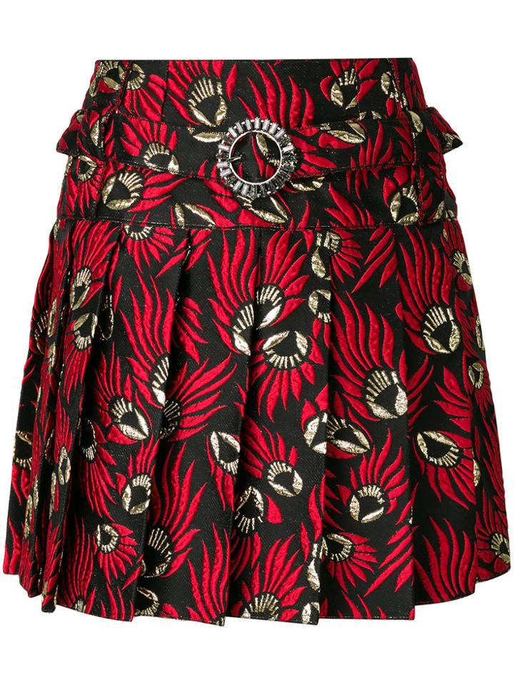 Dolce & Gabbana Jacquard Pleated Skirt - Red