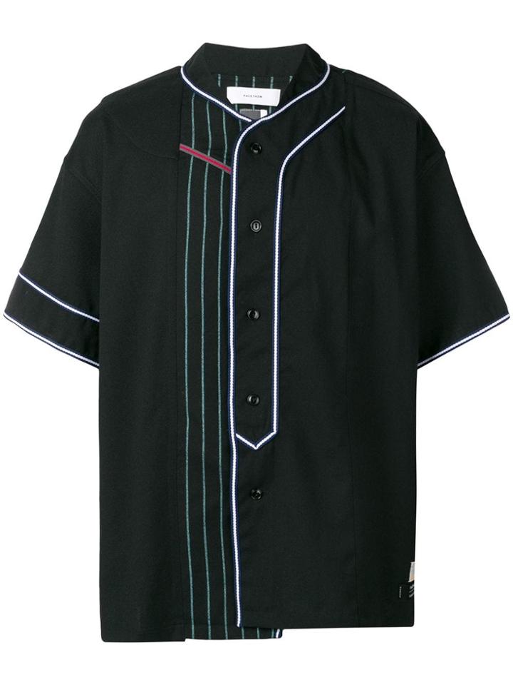Facetasm Stitch Detail Buttoned Shirt - Black