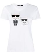 Karl Lagerfeld Ikonik Karl & Choupette T-shirt - White