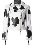 Moschino Cow Hide Effect Biker Jacket